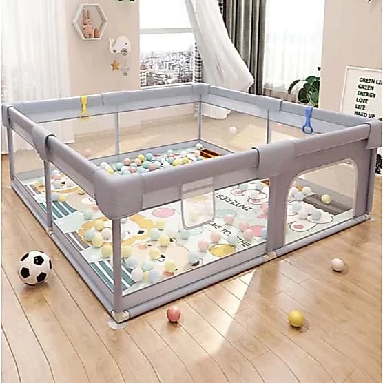 Cercadinho Bebê 180x120/200x150cm | Chiqueirinho Infantil Cercado Portátil Dobrável de Seguro e Protegido
