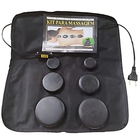KIT PEDRA VULCÂNICA ARREDONDADA 6 UNIDADES + Bolsa Térmica Aquecedora