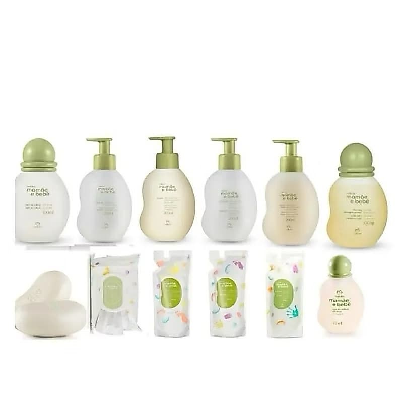 Natura mamãe e bebê avulsos (óleo de massagem e outros itens essenciais para o banho e higiene do bebê)