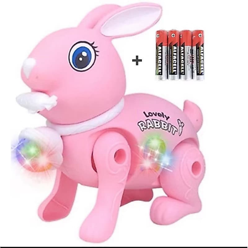 Coelho Coelhinho Pula Pula Brinquedo Infantil Com Luz e Som