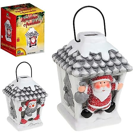 Luminária Cerâmica com Luz Papai Noel