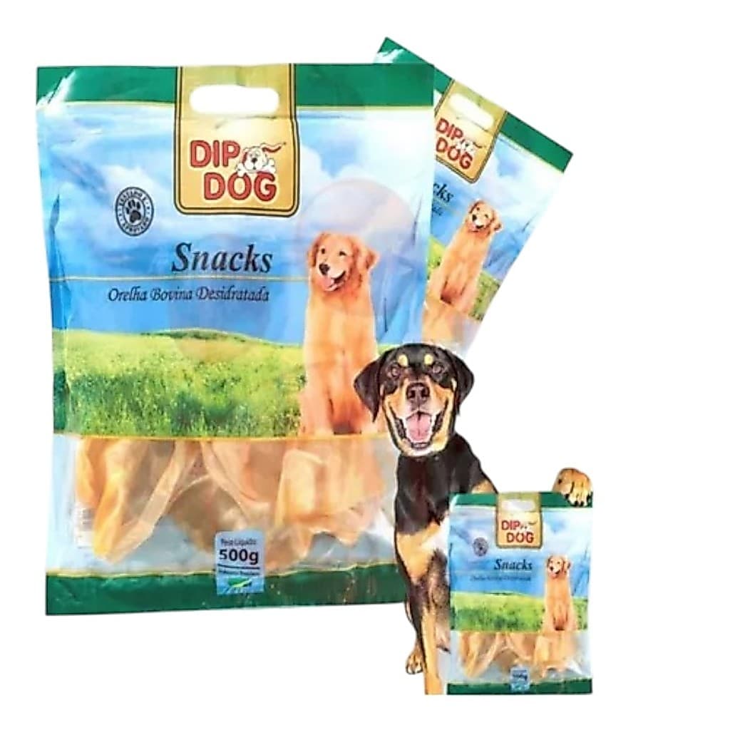 KIT Pacote Orelha Bovina Dip Dog Natural Desidratada para Cachorros  Envio Imediato