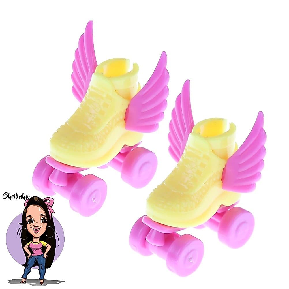 Patins Para Bonecas Brinquedo Compatível Com Boneca de Até 30 Centímetros de Altura - Sheilinha Confecção