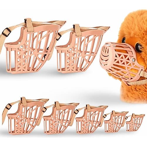 Focinheira Pet Plástica Ajustável para cães gatos cachorros pequeno médio grande porte anti mordida