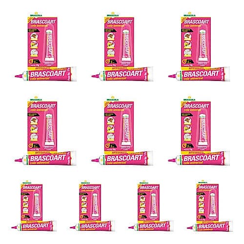 Cola Líquido Brascoart De 17g - Kit  De 10 Unidades - Transparente