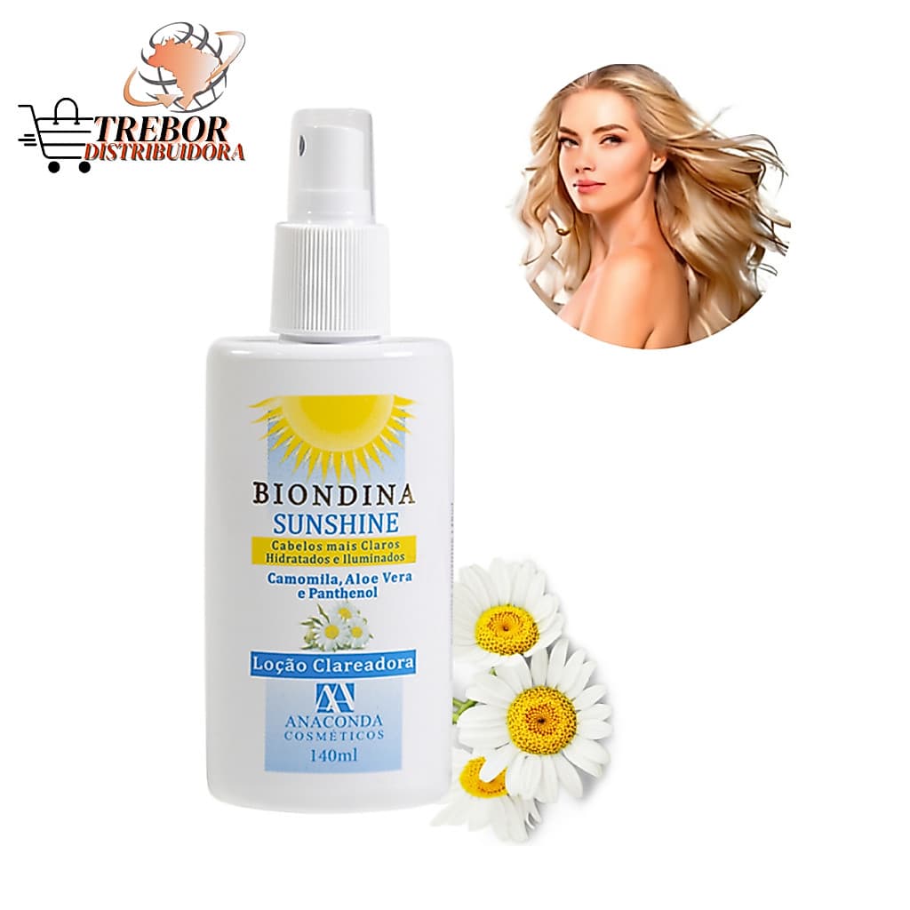 Loçao Clareadora Capilar Sunshine Biondina Spray com Camomila Aloe Vera e Pantenol 140mL - Anaconda