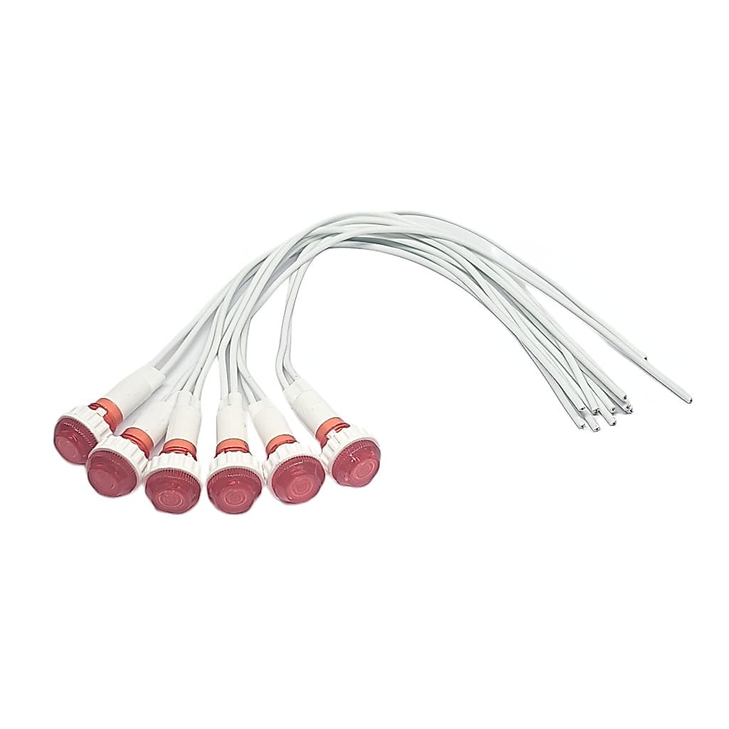 Kit Sinaleiro Vermelho Olho De Boi Piloto 220v com rabicho Luz Indicadora para Painel Lampada Automação