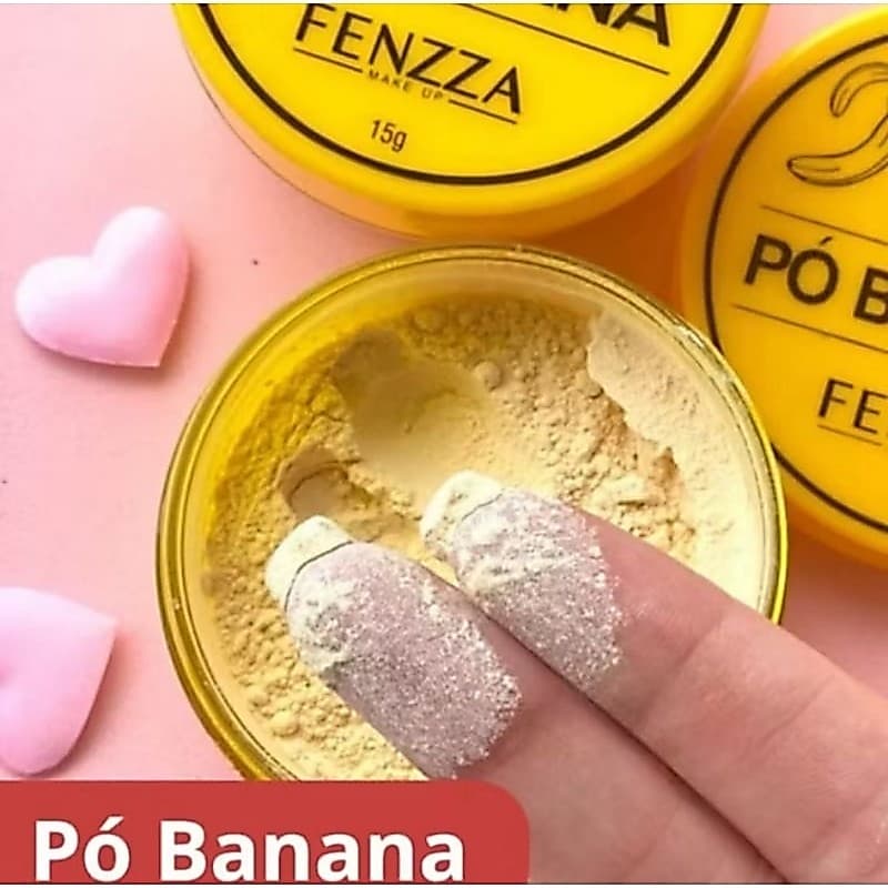 Pó banana translúcido fenzza finalização aveludada maquiagem profissional textura ultra fina longa duração