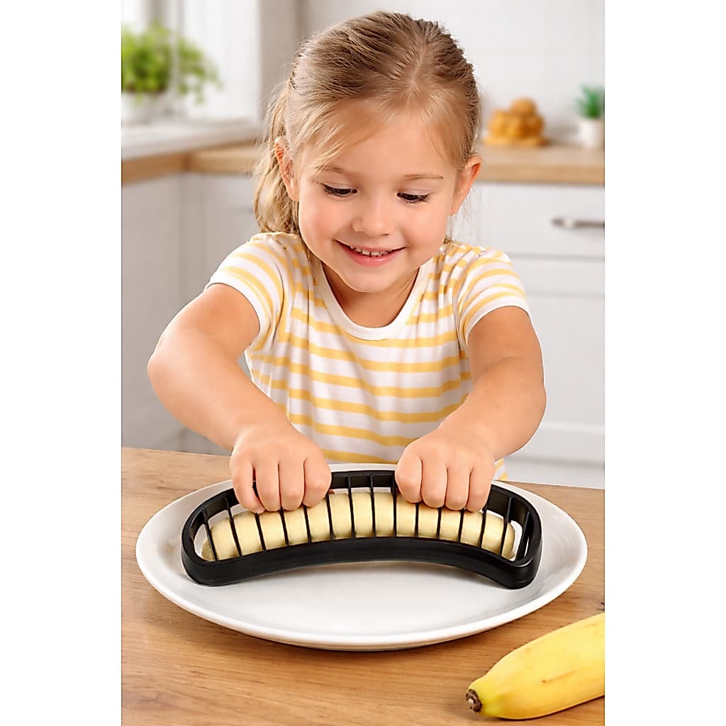 Cortador de Banana Fatiador Rápido – Banana Slicer Prático Cozinha ideal para crianças