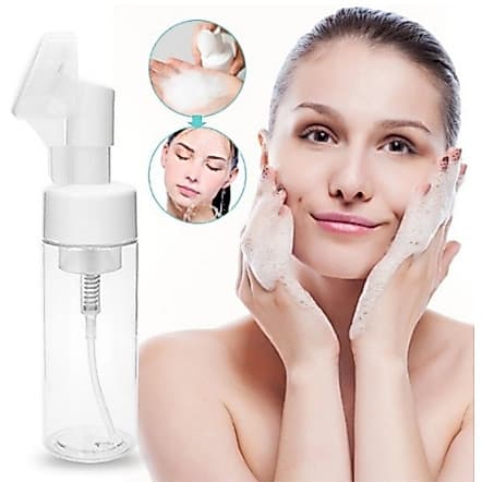 frasco pump com escova de silicone para lavar o rosto 100ml - C&S BAZAR -
