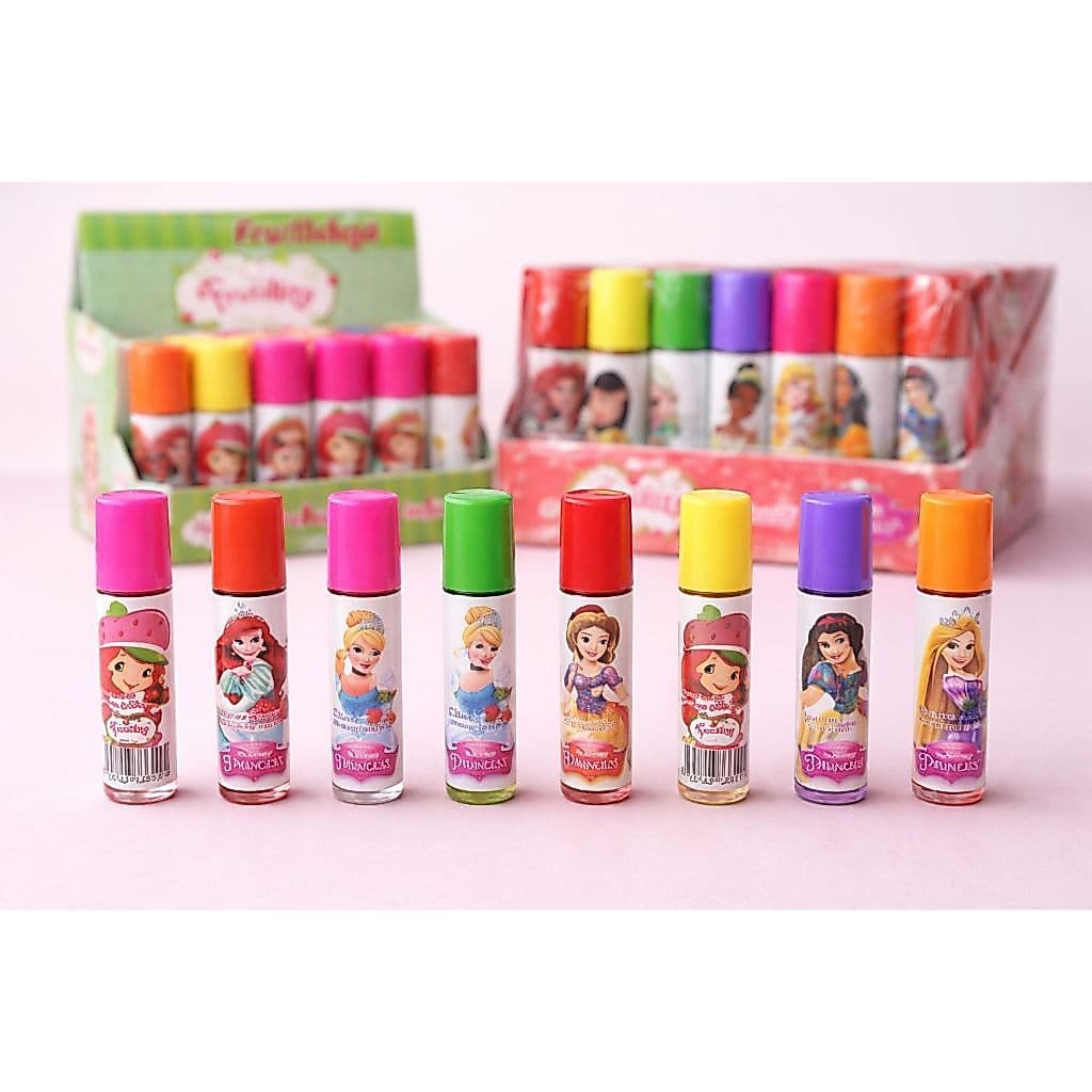 Kit 12 Gloss Infantil  Brilho Labial Princesas - Moranguinho Lembrancinha - Festa