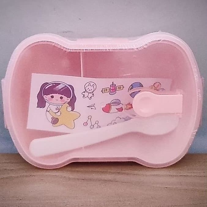 Lancheira Marmita Infantil Escolar 2 Divisória Com Adesivos e Colher Envio 24HRS!