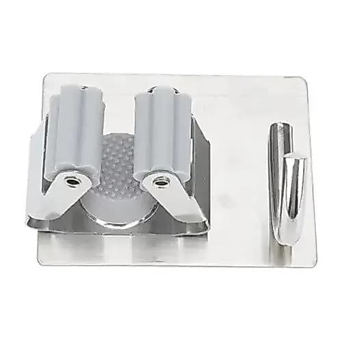 Suporte Vassoura Adesivo Cinza 2/3/5 Unid Aço 38x6x1 Cm Cinza
