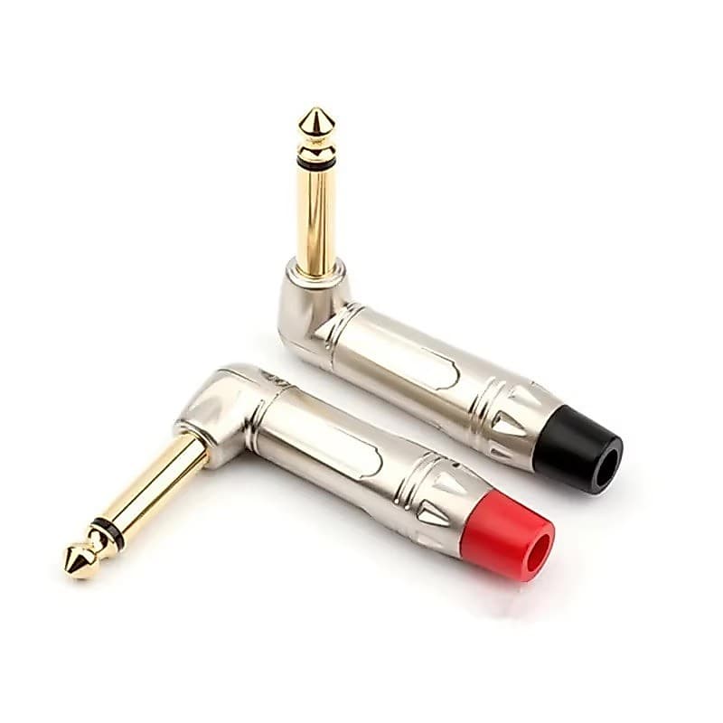 10 Plug P10 Mono Angular 90° 6,35mm Macho – Conector Áudio para Guitarra, Mixer, Microfone, DIY