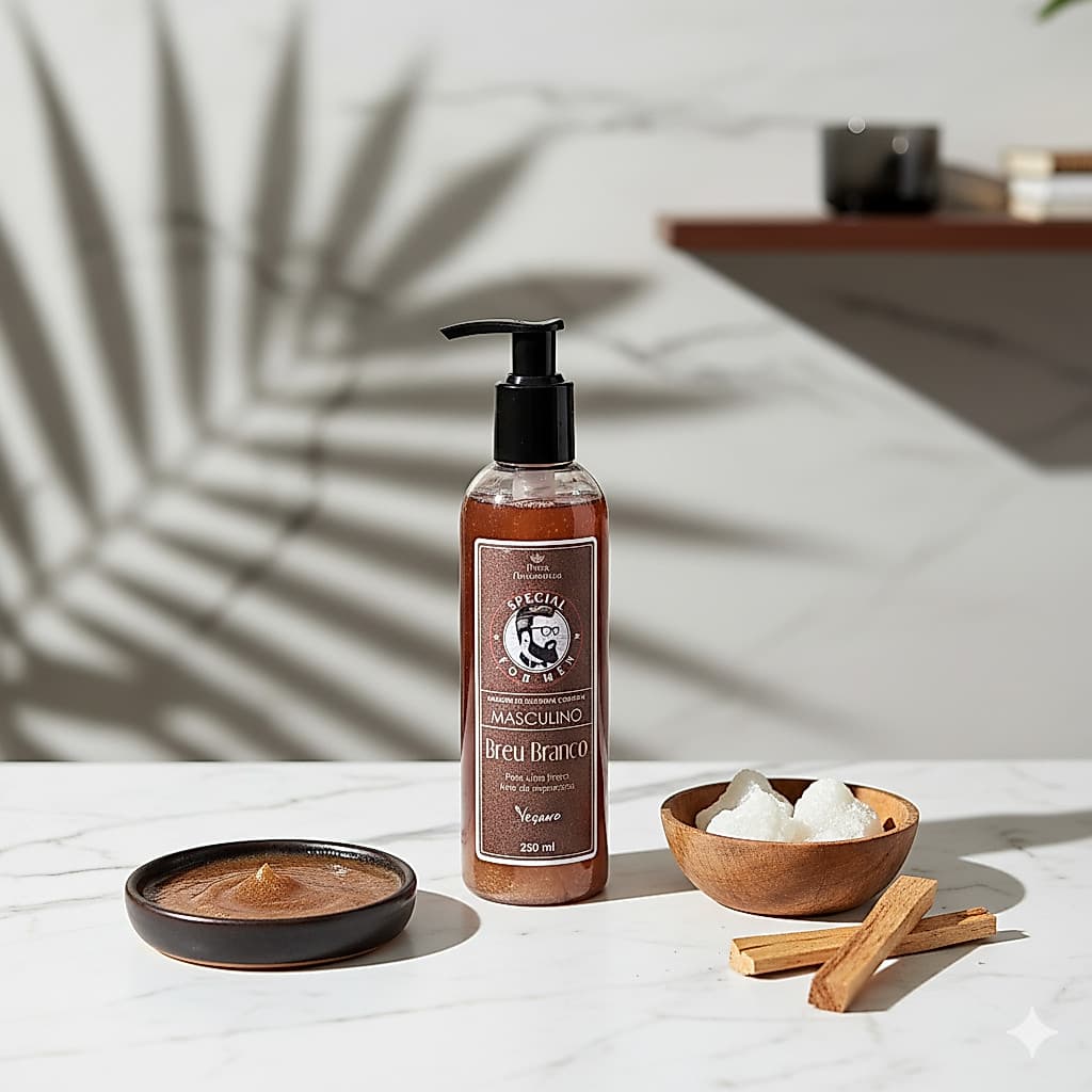 Sabonete masculino - Breu Branco - Ricos em propriedades energizantes e estimulantes p/ pele - 250ml