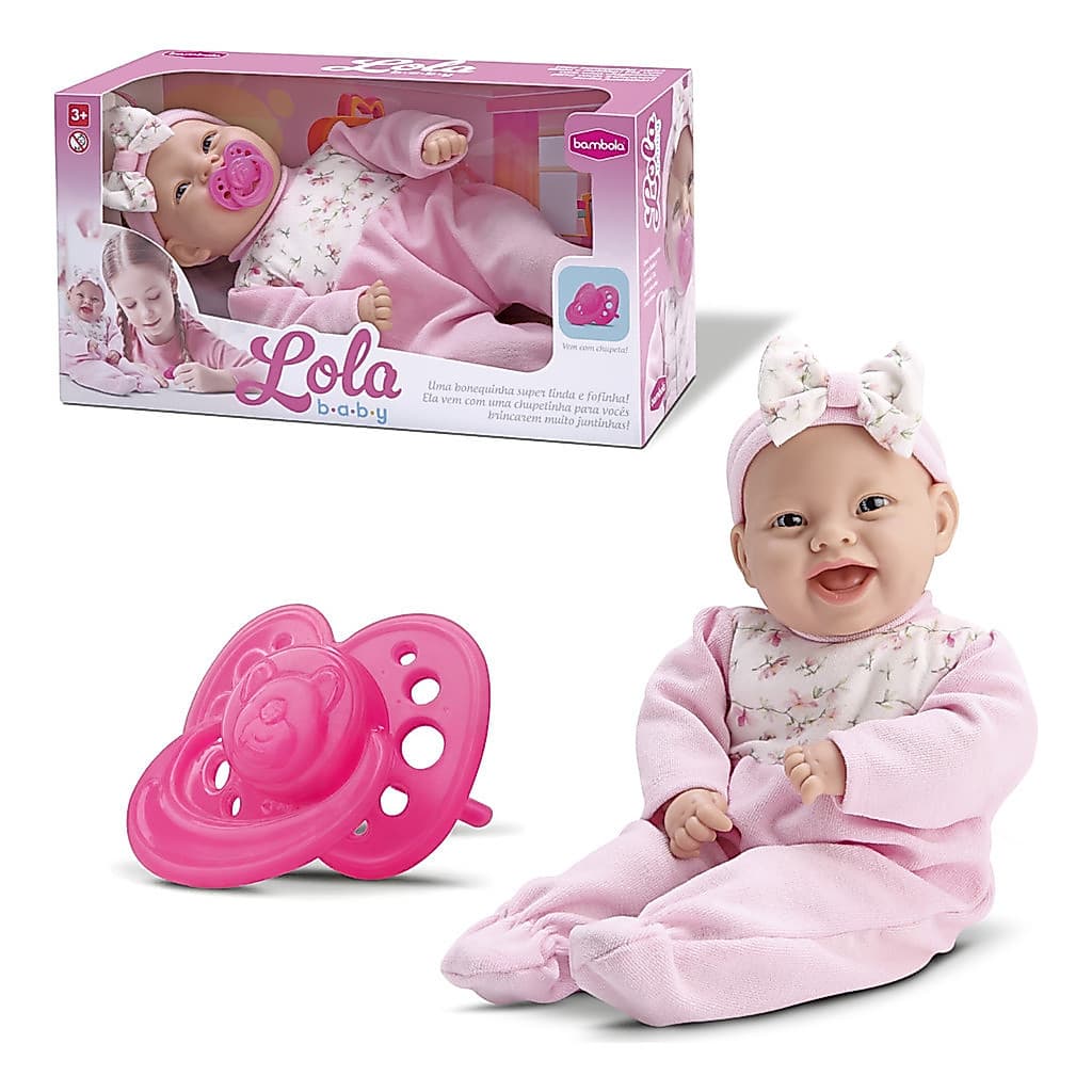 Boneca De Pijama Bebê Fofinha Vinil Macio Com Roupinha E Acessórios 34cm
