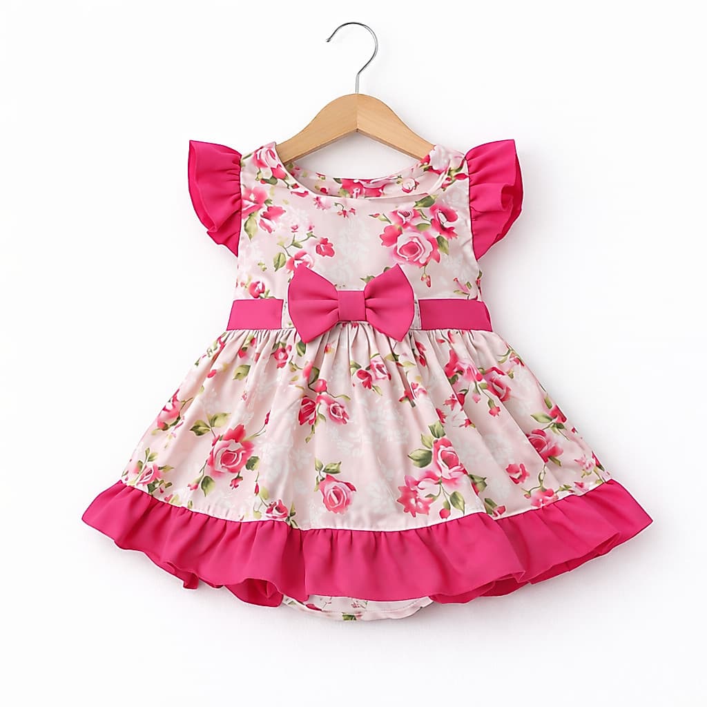 Vestido Bebê Menina Floral RN Roupa Recém Nascido Vestido Infantil