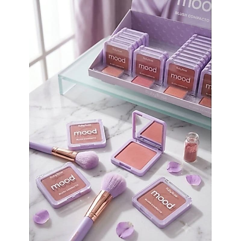 Blush Compacto Mood Ruby Rose 4 tonalidades