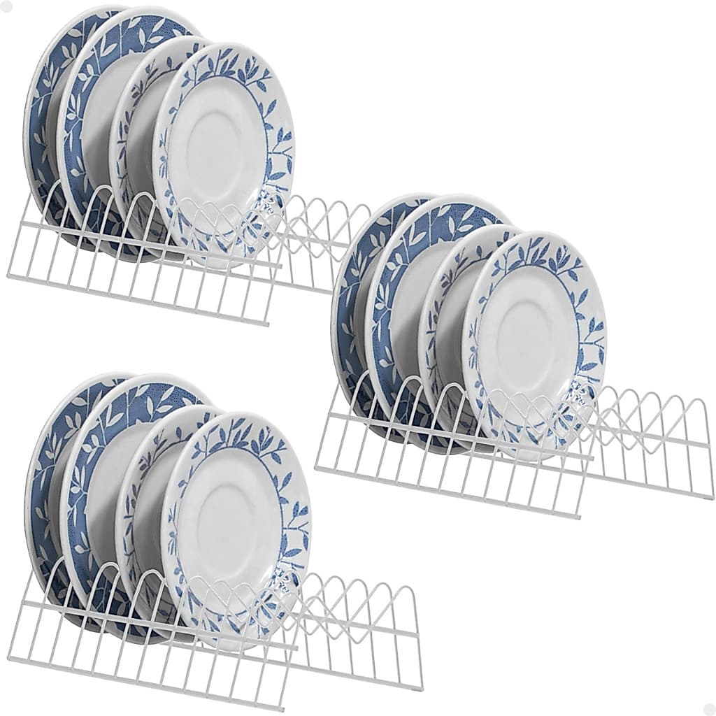 Kit 3 Suporte Organizador Para Pratos Multifuncional Armário Vertical até 12 Pratos
