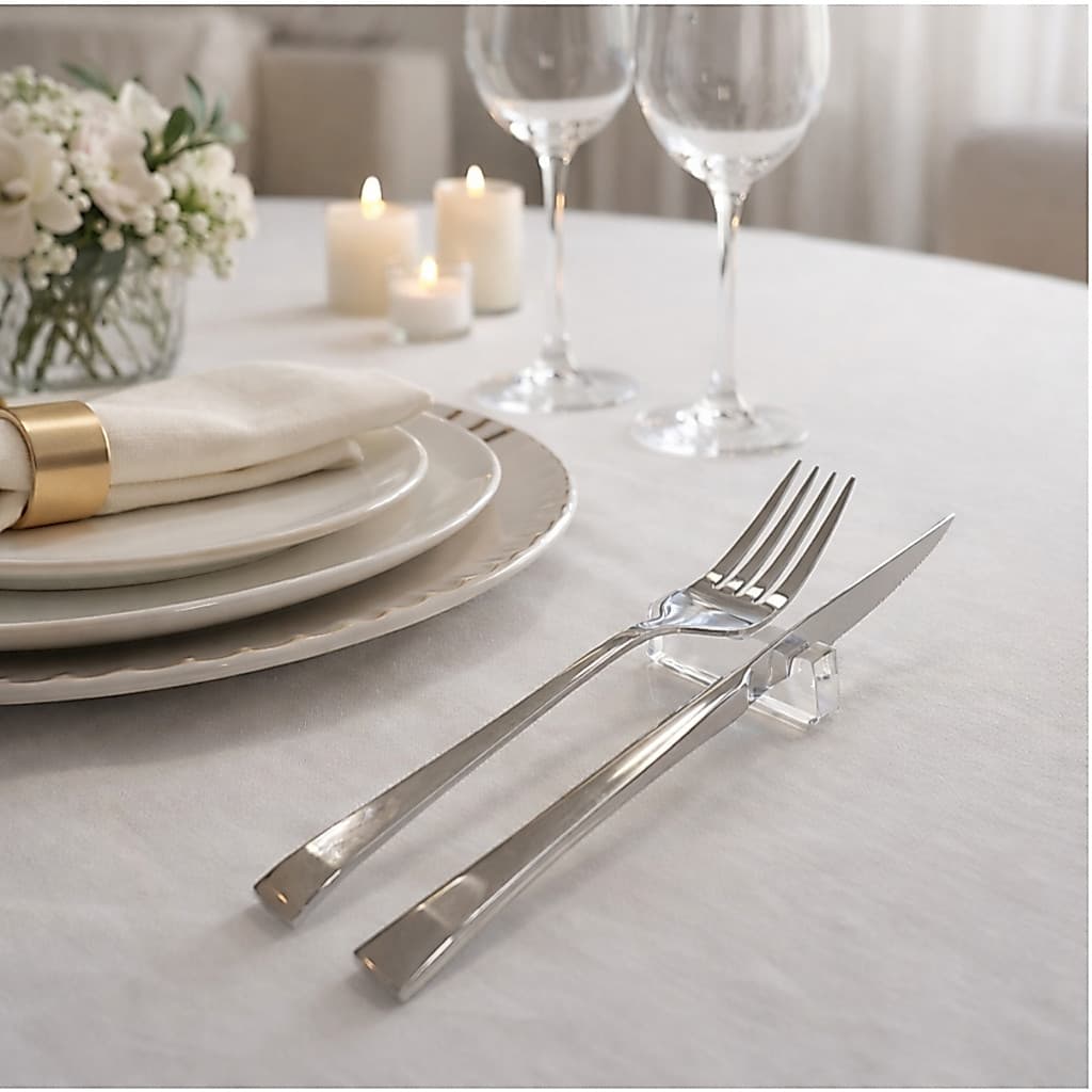Suporte de Talheres em Acrílico 10mm - Kit 10 Peças para Mesa Posta e Organização e Decoração