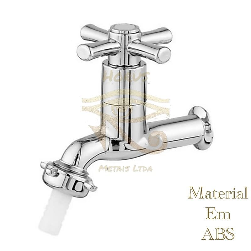Torneira Para Jardim Ou Lavanderia 1030 Com Bico De 3/4 nas cores Cromado/preto/ branco C31