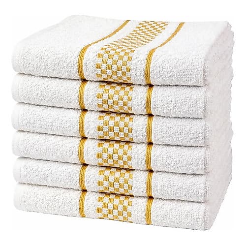 Kit 5 Toalhas De Pano De Copa Pano De Prato 100% Algodão Branco