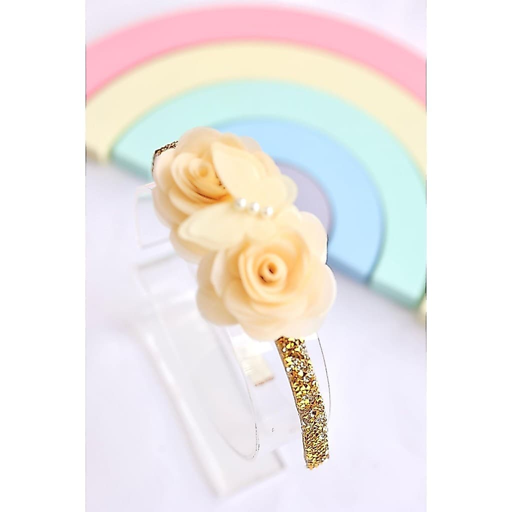 Tiara infantil de flor / Tiara luxo /arco de cabelo infantil / Tiara flor organza rosa,amarelo,preto,vermelho,branco