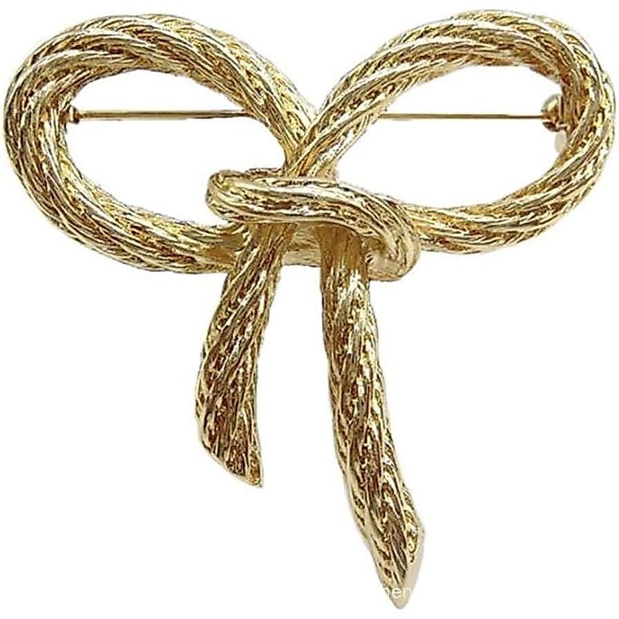 Elegante Broche de Gravata Borboleta Dourado para Mulheres, Acessório Simples para Vestido, Casaco, Cardigã, Joia de Cas