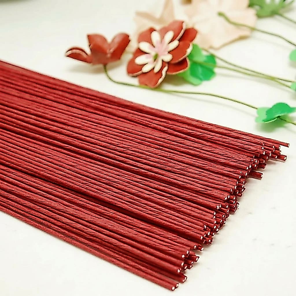 50un- Arame Encapado Para Artesanato N.22- Vermelho 40cm Vermelho