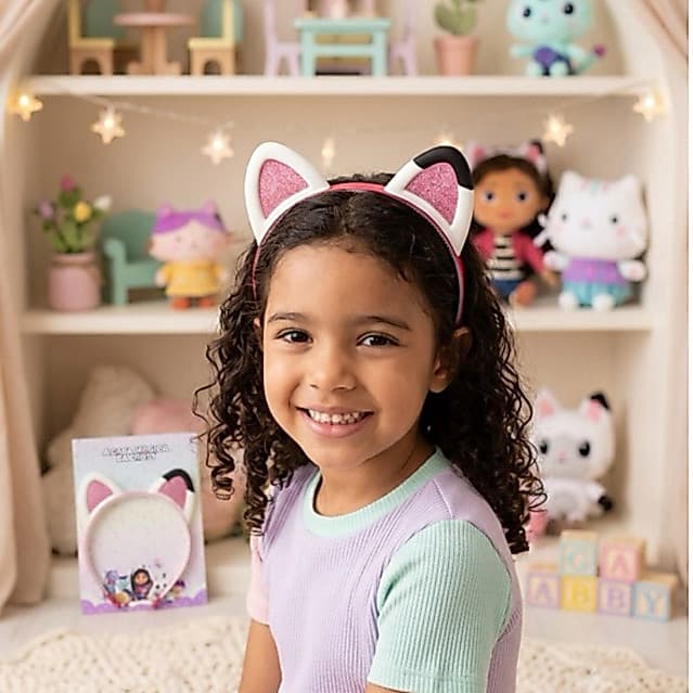 Tiara da Gabby com glitter Tiara infantil flexivel da Gabby Laço Casa Mágica da Gabby Laço Pendy Laço Cakei