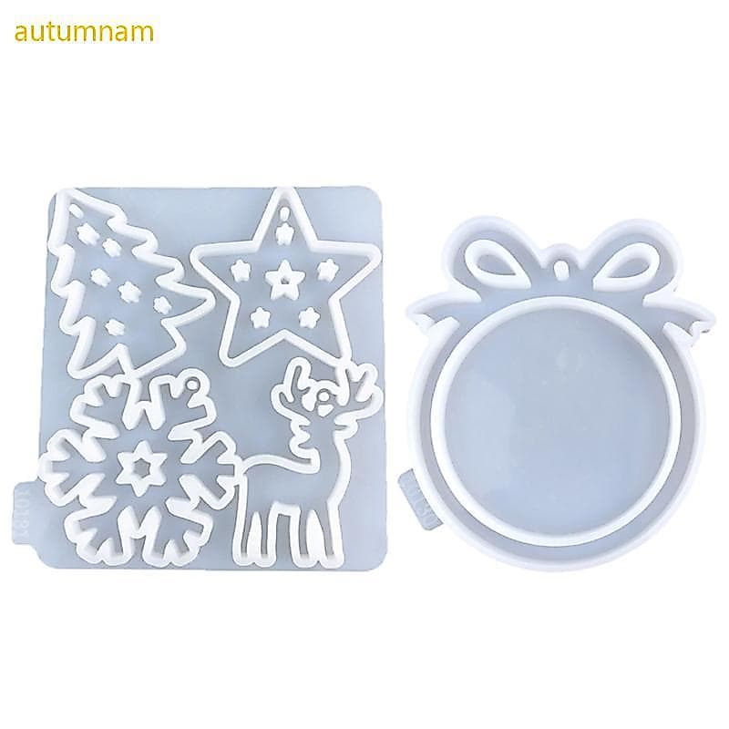 Autumnam 2 Peças Decorações Natal Conjunto Moldes Ferramenta Fabricação Joias Para Entusiastas Artesan