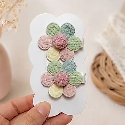 Par De Hair Clip flor Delicado Para Bebê Laço Para Bebe