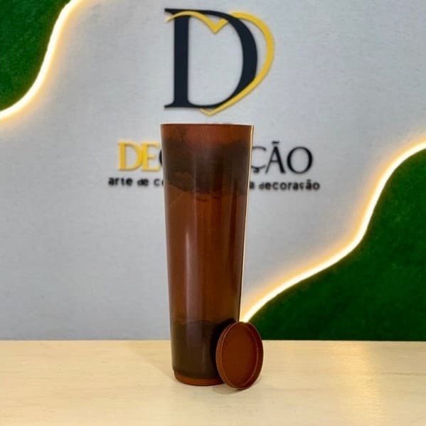 Vaso para Plantas Ibiza Slim Alto Luxo Ideal para Sala Jardim Premium Com Prato