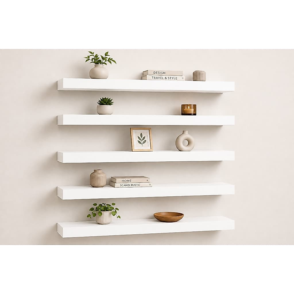 PRATELEIRAS 1.00 X 13  - MDF PRETO TX - 100% MDF - KIT DE INSTALAÇÃO EM SUPORTE INVISIVEL