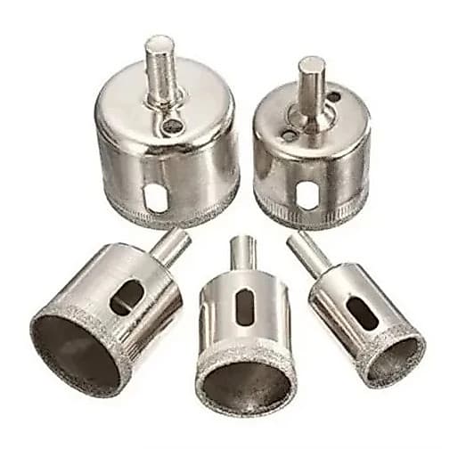 Jogo com 5 Peças Brocas Diamantadas 25-50mm Alta Precisão