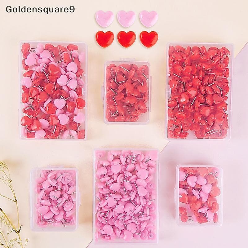 goldensquare9 Ins Love Heart Shape Alfinetes De Segurança Coloridos Alfinete De Cortiça Polegar Ta Parede Papelaria Esco