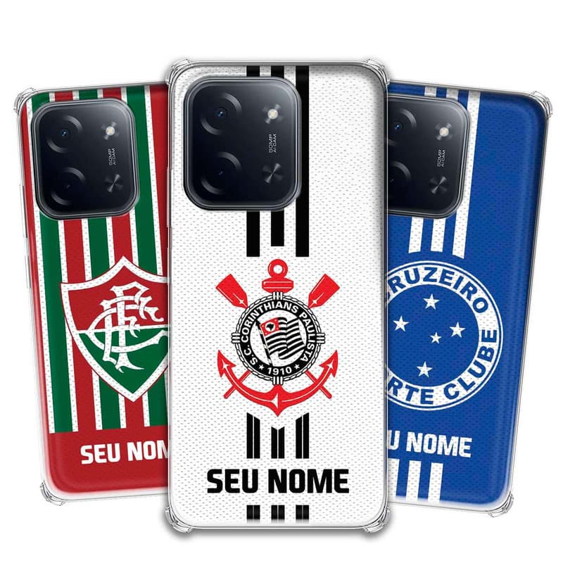 Capa/Capinha - Xiaomi Poco C85 - Futebol Times do Brasil Personalizada com nome