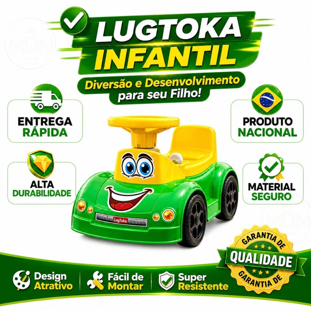 LugToka Baby Andador Infantil  com 4 Blocos de Encaixe, Buzina e Porta-Malas Estável Suporta 40kg