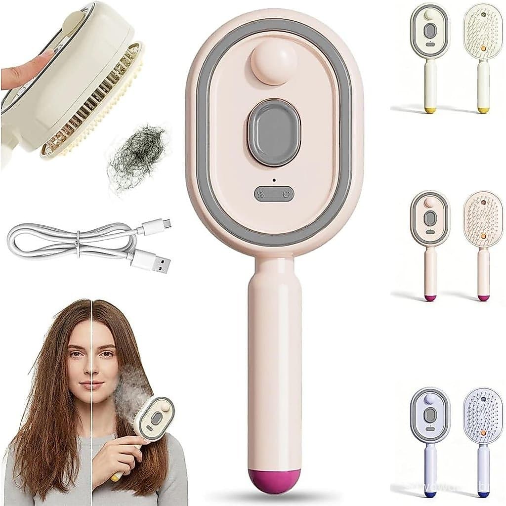 Escova a Vapor Elétrica, Nova Escova Alisadora a Vapor 2026, Escova a Vapor Elétrica Portátil para Cabelo, Pente Quente