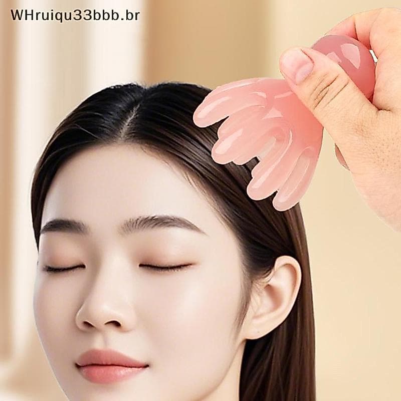 WHruibb Resina Dupla Linha Polvo Pente Bonito Cabeça Massageador Cuidados Com O Cabelo Meridian Raspagem Massagem No Cou