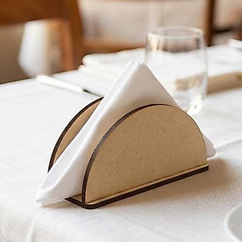 Kit Porta Guardanapo Em MDF Cru Organizador Decoração Mesa Posta Eventos Restaurante