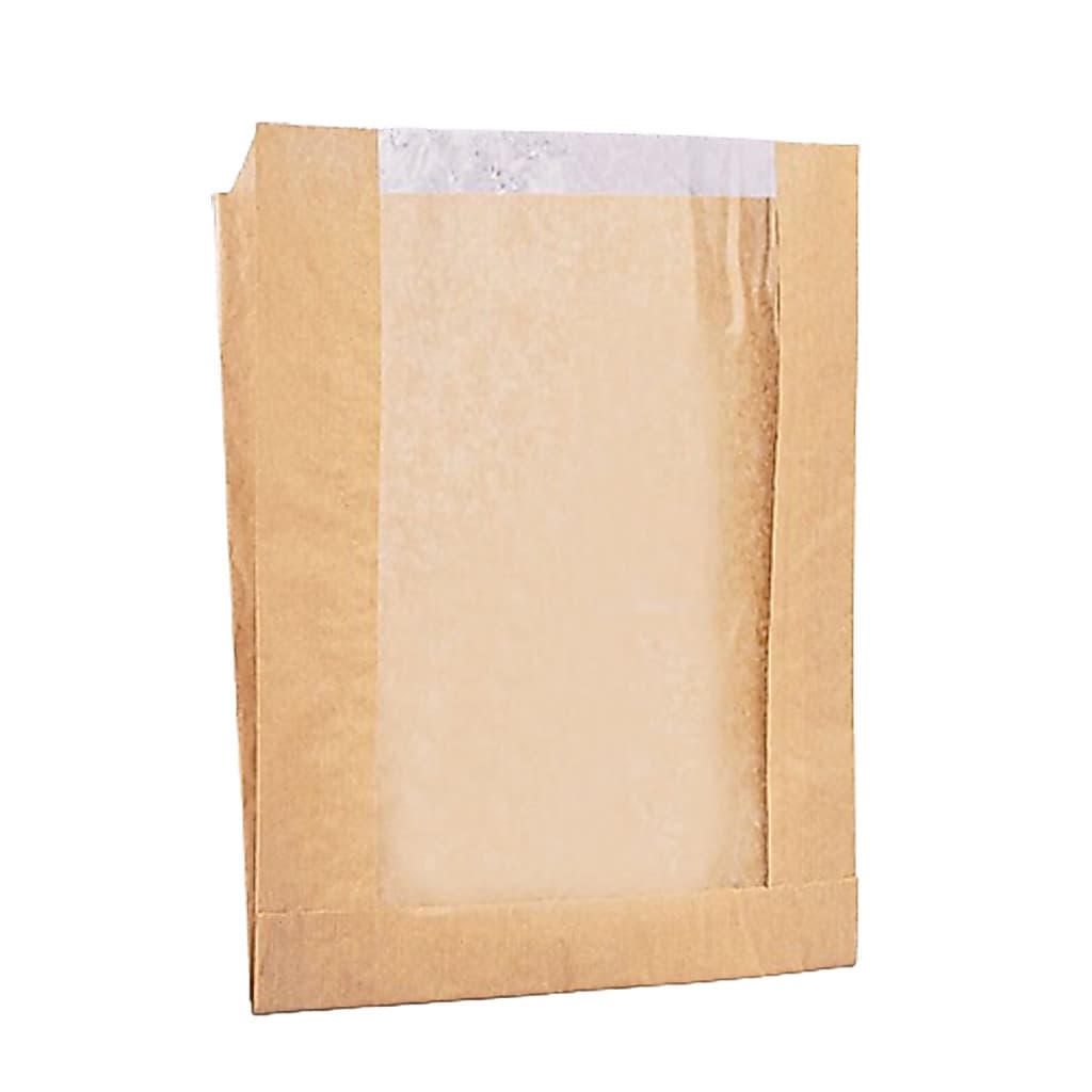 100 Saco Kraft Com Visor Liso 23x28 - Multiuso Sem Impressão