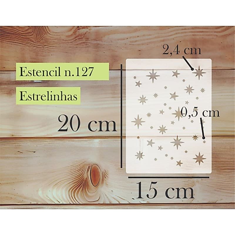 Estencil Estrelas II / n.127 / Molde Natal Estrelinhas / 20 x 15 cm