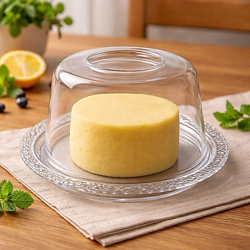 Queijeira Porta Queijo Acrílico Com Tampa Café da Manhã Premium Trançada