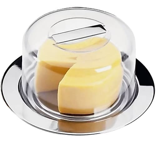 Queijeira de Inox e Tampa Acrílica, Porta Queijos e Ricotas.