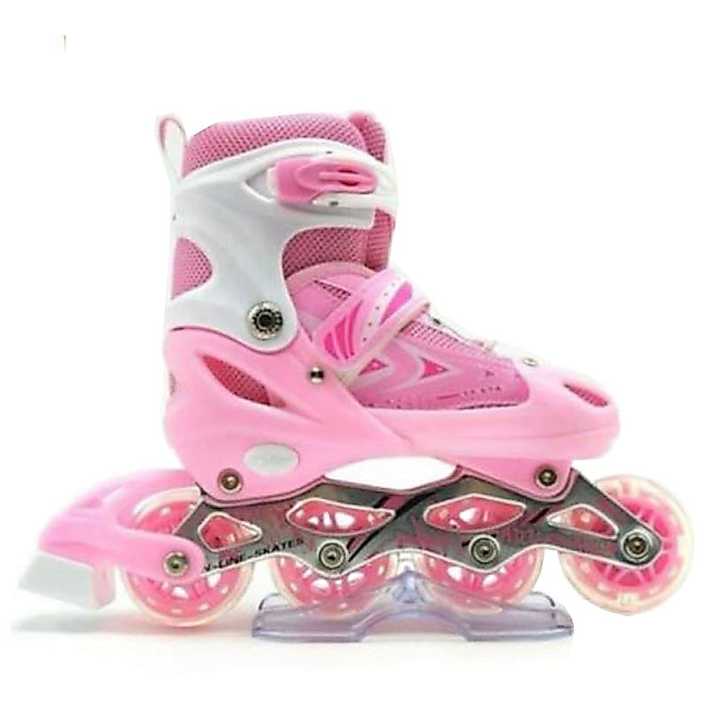 Patins Roller Inline Reto Vermelho ( Primeira Roda Com Led )
