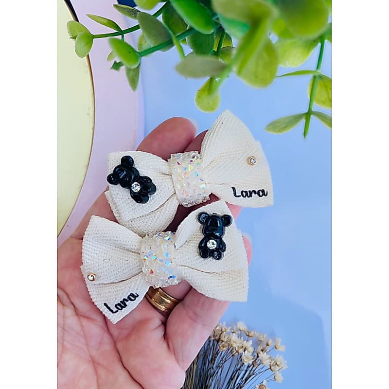 laço infantil com nome/laço personalizado/laço luxo/ laço RN/par de laço infantil