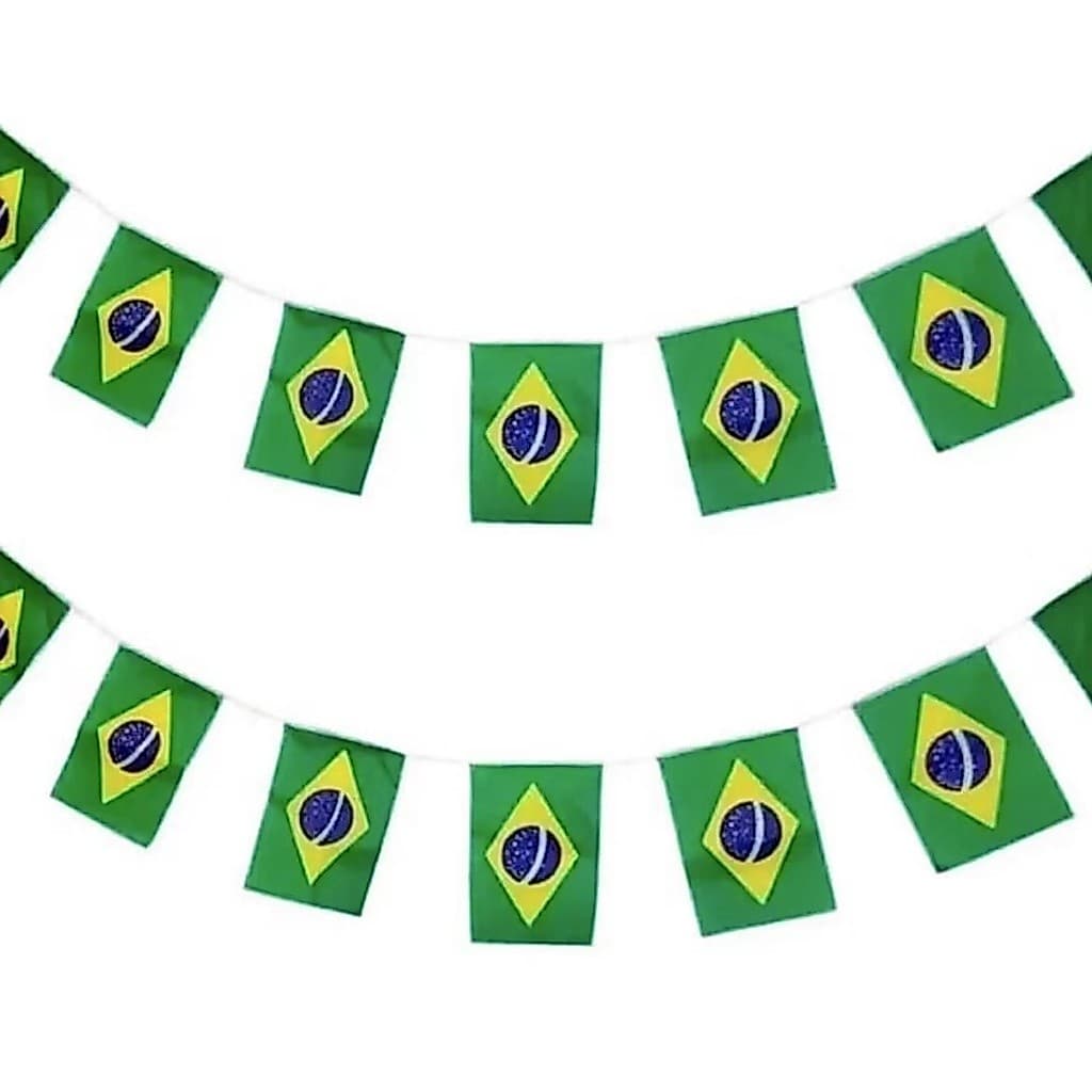 Varal Bandeira Brasil 21x14 Bandeirinhas
