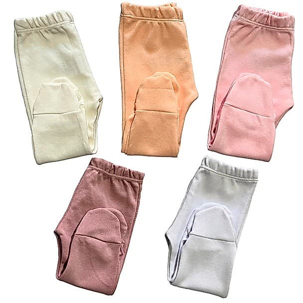 Kit 5 Mijão 100% Algodão com Pézinho Bebê Menina