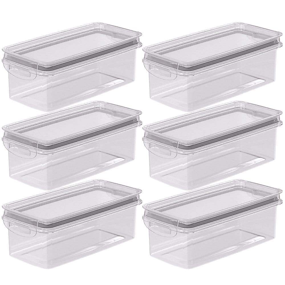 Porta mantimentos hermético Trava Mais 875ml fendi com 6 unidades Plasutil ref.9918
